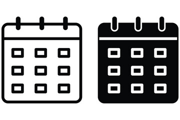 set of calendar icon, Schedule icon vector illustration symbol. 