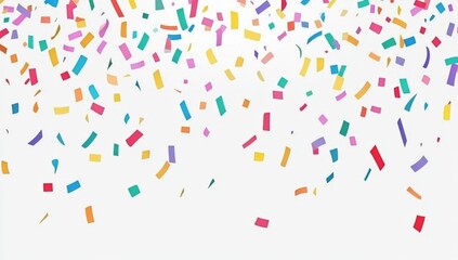 Colorful confetti falling on white background (1)
