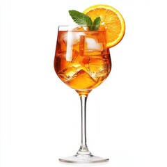 Refreshing Aperol Spritz Cocktail with Orange Slice and Mint