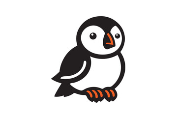 Fototapeta premium Puffin bird icon silhouette on white background.