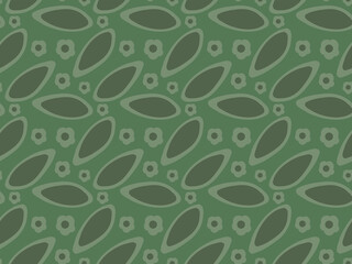 Green nature flowers and leaves, organic ornament. Seamless vector pattern for design and decoration ..eps