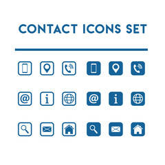 Contact icons set, business card icons 