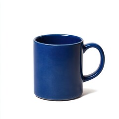 Ceramic blue mug isolated on white background