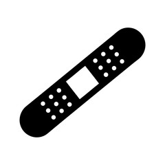 Simple black plaster illustration on a white background for medical purposes