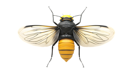 Insect with striking yellow and black patterns detailed wings and antennae ideal for nature