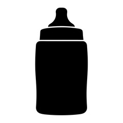 Simple Black Silhouette of a Baby Bottle for Feeding Milk to Newborns