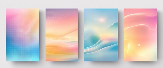 Obraz premium Abstract colorful smooth flow background set with blurred gradients and lines