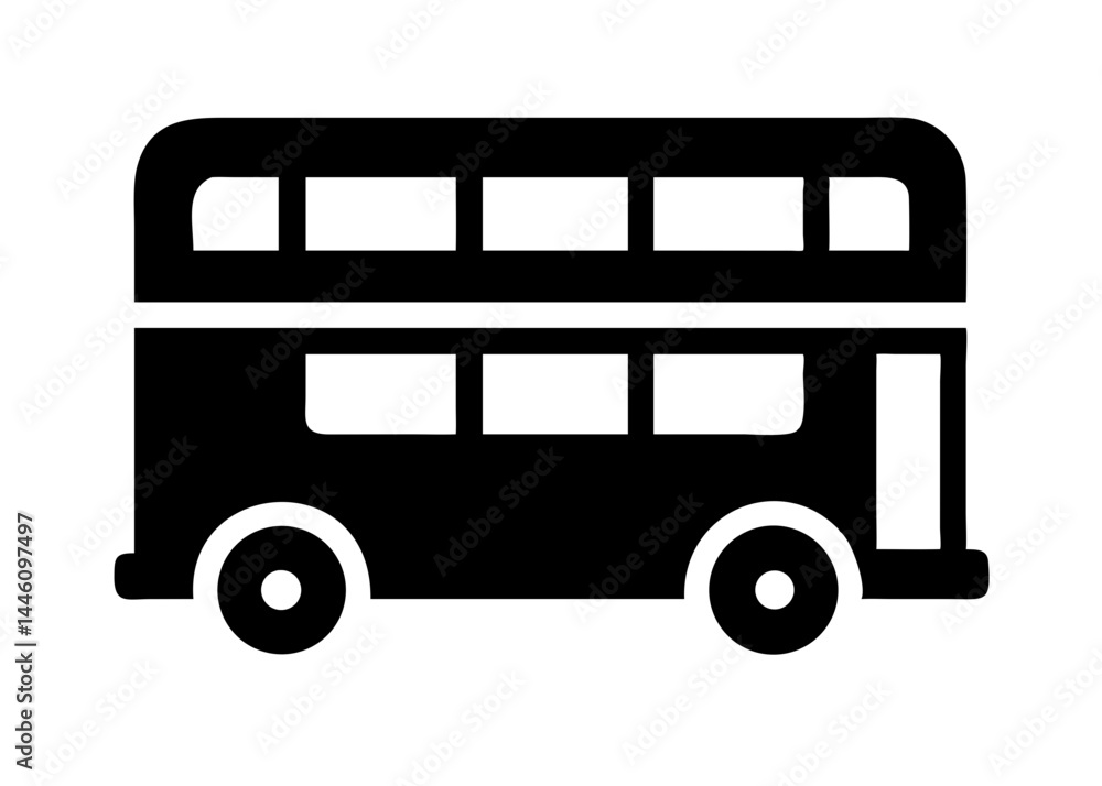 Poster double decker bus silhouettesvg transparent background for web and graphic design