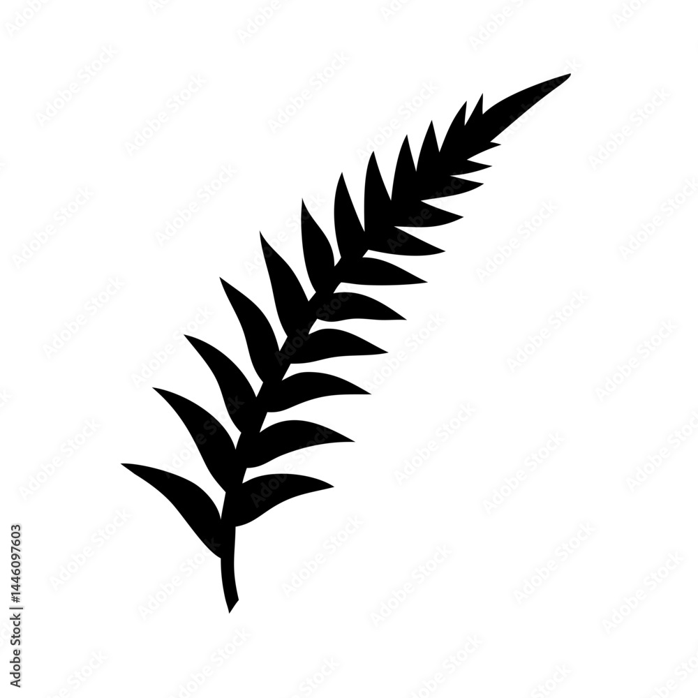 Poster fern silhouettesvg transparent background for web and graphic design
