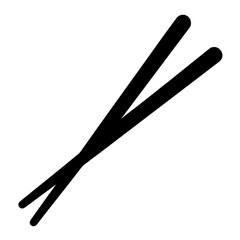 Stylized black chopsticks on a white background representing East Asian dining