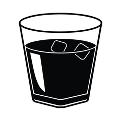 Whiskey Drink Glass vector illustration