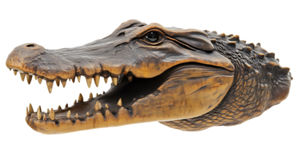 Bronze Alligator Head Sculpture Wildlife Reptile Decoration Wall Art Animal Head Predator