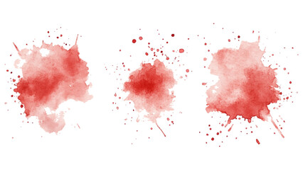 Splash brush red watercolor isolated on white background. Set of watercolor circles red, Colors watercolor paint stains vector backgrounds.