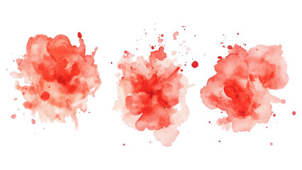 Splash brush red watercolor isolated on white background. Set of watercolor circles red, Colors watercolor paint stains vector backgrounds.