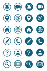 contact icons set, business card icons, business icons