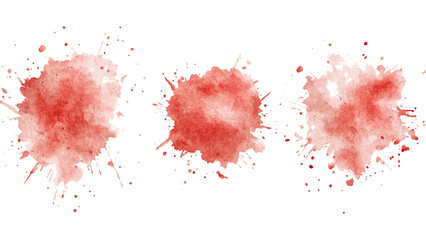 Splash brush red watercolor isolated on white background. Set of watercolor circles red, Colors watercolor paint stains vector backgrounds.