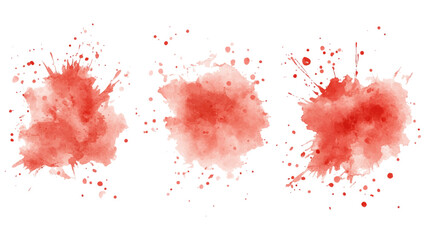 Splash brush red watercolor isolated on white background. Set of watercolor circles red, Colors watercolor paint stains vector backgrounds.