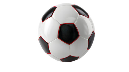 Fototapeta premium A close up shot of a soccer ball with black pentagons and white hexagons on a transparent background 