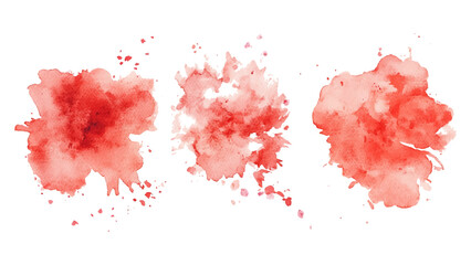 Splash brush red watercolor isolated on white background. Set of watercolor circles red, Colors watercolor paint stains vector backgrounds.