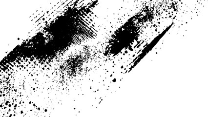Naklejka premium Vector new style halftone dots modern grunge texture. Black Ink splatter brush stroke on black halftone dots abstract white background 
