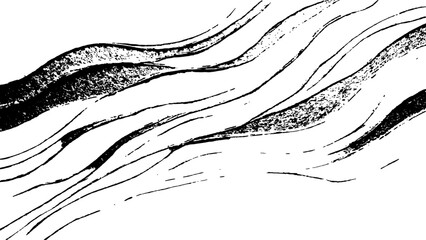 Vector black line art pattern drawing white background. Black lines create a flowing wave pattern on a white background.	