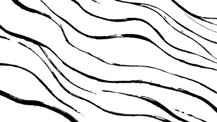 Vector black line art pattern drawing white background. Black lines create a flowing wave pattern on a white background.	