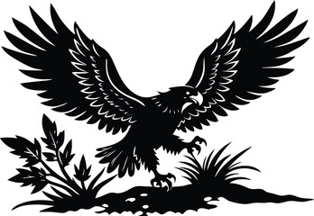 Obraz premium Eagle Landing Silhouette