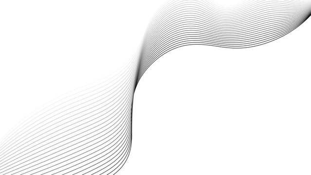 Modern abstract white wave digital geometric Technology, data science frequency gradient lines on transparent background. Undulate Grey Wave Swirl, frequency sound wave, twisted curve lines with blend