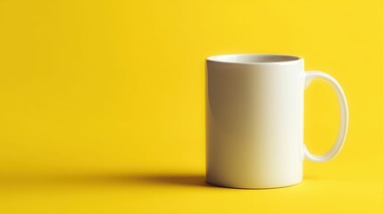 White Mug on Yellow Minimalist Product Photography