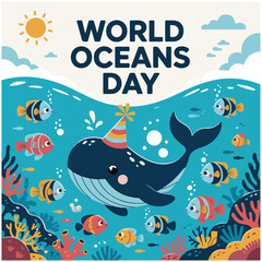 Obraz premium World Oceans Day flyer image 13.eps