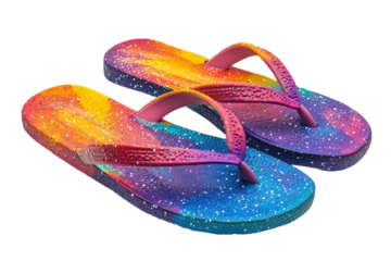 Rainbow Galaxy Flip Flops Summer Vibes Stellar Style vibrant colors comfy fit beach ready