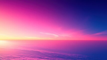 Blurry vibrant sunset over clouds