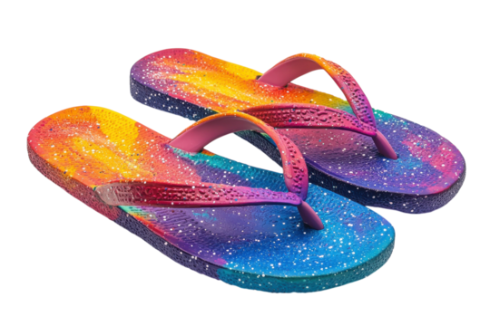 Rainbow Galaxy Flip Flops Summer Vibes Stellar Style vibrant colors comfy fit beach ready
