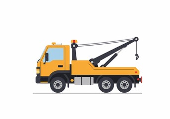 Naklejka premium Yellow Tow Truck Vector Illustration for Emergency Roadside Service