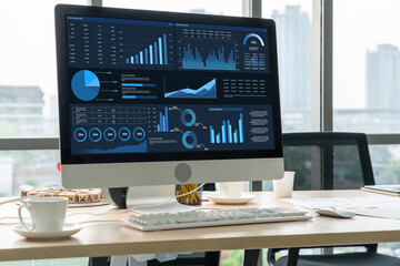 Business data dashboard provide business intelligence analytic for marketing strategy planning...