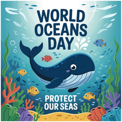 Obraz premium World Oceans Day flyer image 3.eps