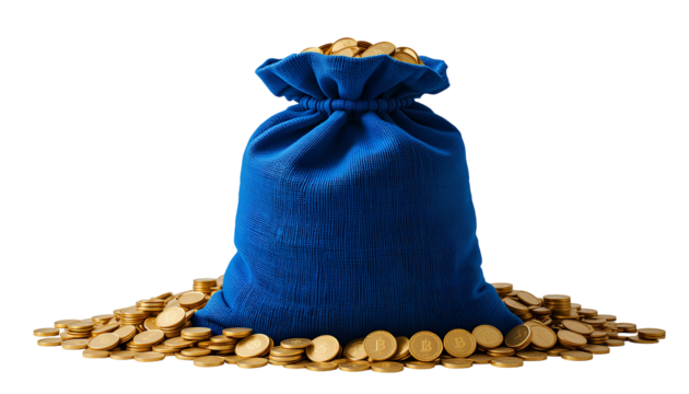 Bag of money isolated on transparent background 
