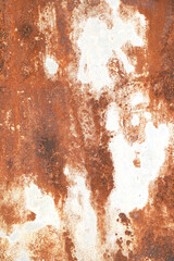 Rust on white metals plate texture.Corrosive grunge rusted on old iron.The pattern of rust on wall use as illustration for presentation background.Rusty corrosion and oxidized background.Vertical.