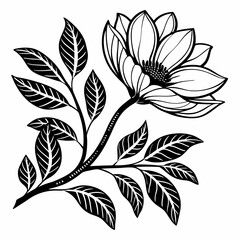 black and white leaves