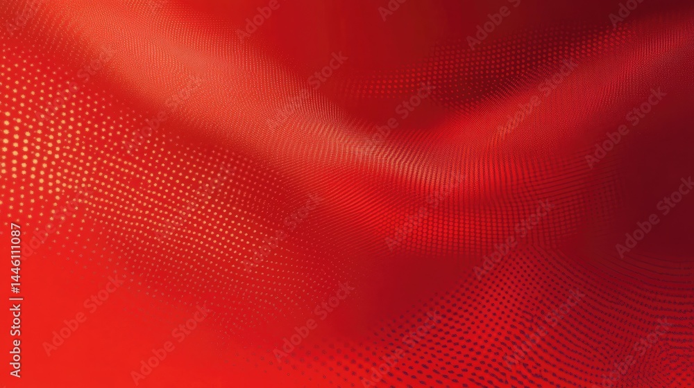 Aufkleber abstract red texture with gold dot halftone pattern wavy background design