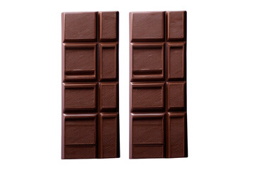 Obraz premium Two delicious dark chocolate bars isolated on food rich milk sweet candy on transparent background