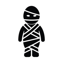Funny Halloween Mummy Silhouette Icon