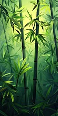 Obraz premium Serene Bamboo Grove Tranquil Asian Forest.