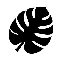 monstera leaf silhouette icon on transparent background for web and graphic design © Tamanna