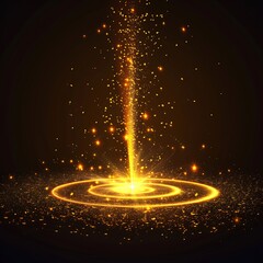 symbol Abstract concept of dopamine reward glowing yellow particles flowing towards a bright target or goal