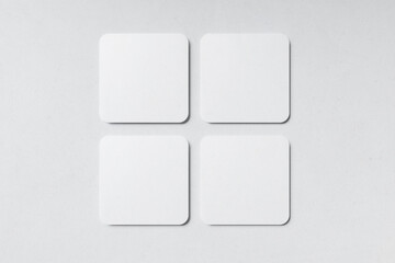 Rounded Corner Square Business Cards blank Mockup for presentation of design, 3d rendering