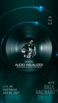 Vertical Vinyl Records Audio Visualizer