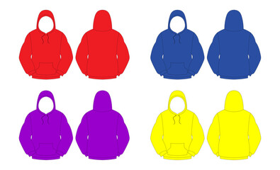 hoodies mock-up line art vactor.