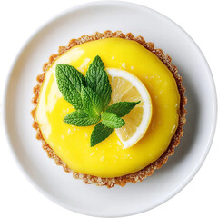 lemon cake with mint