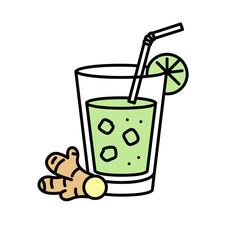 Ginger Drink Icon - Healthy Nutrition: Ginger Drink  